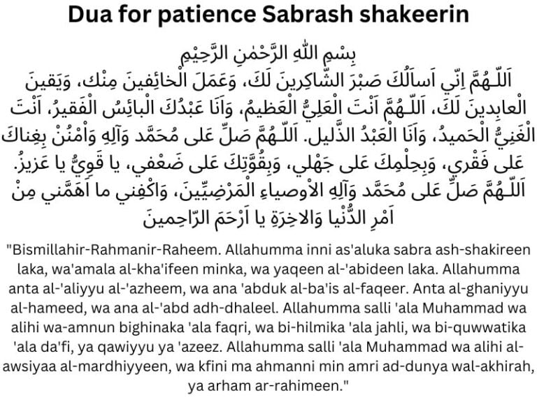 Dua for patience